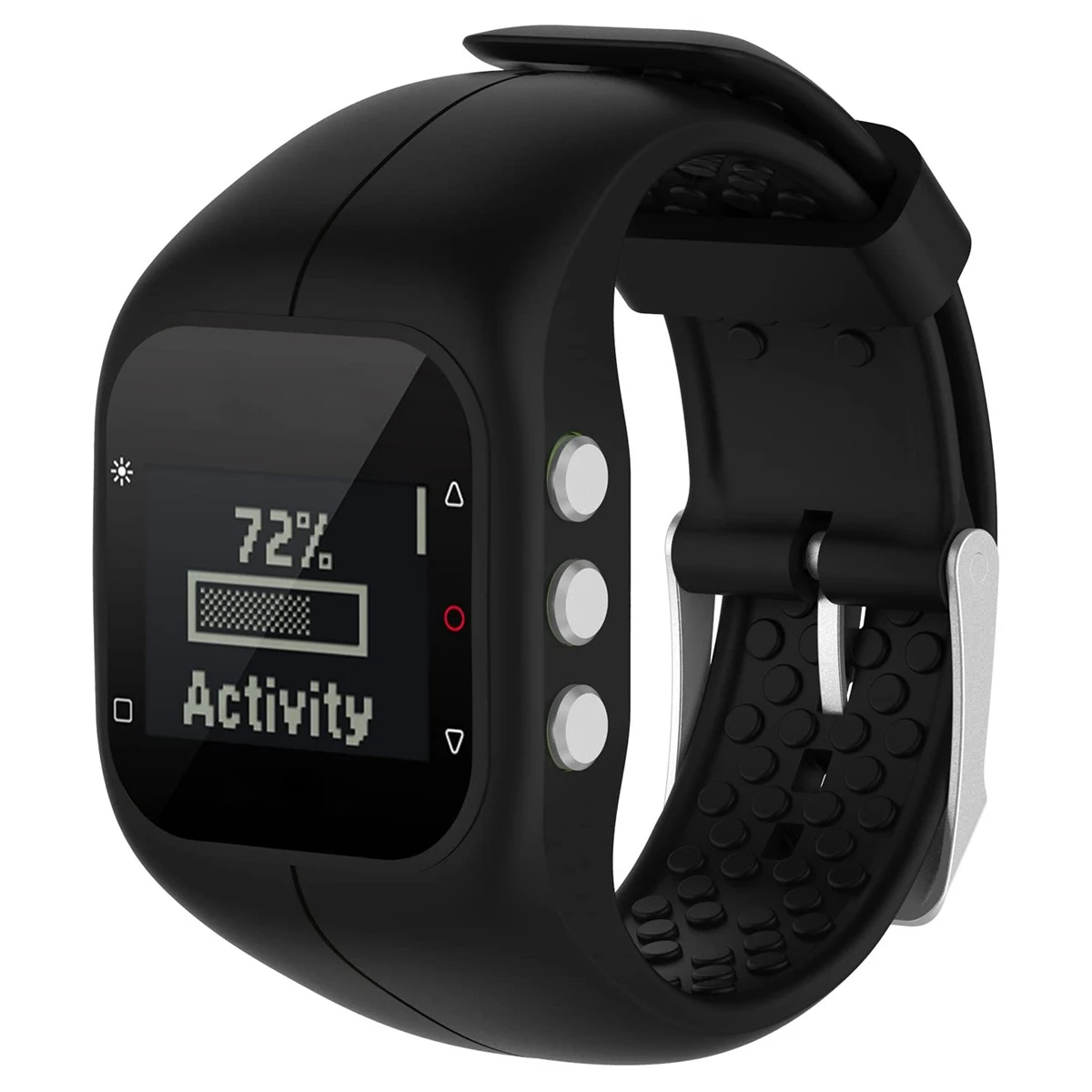 Silikonowy zegarek opaska regulowany pasek na nadgarstek wymiana opaski na nadgarstek dla polarnego A300 Smart Watch Black