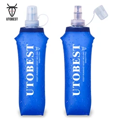 UTOBEST 250ml 350ml 500ml Soft Flask Folding Collapsible TPU Water Bottle for Outdoor Running Hiking Cycling