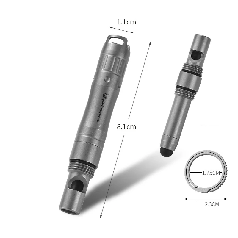 Outdoor Multifunctional Portable EDC Self Defense Pen Titanium Alloy Survival Whistle Tool