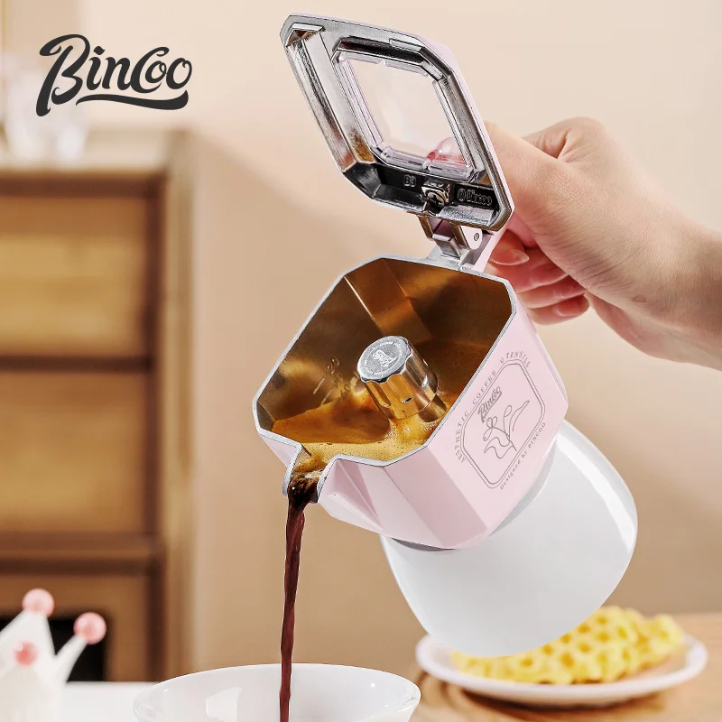 

Bincoo Aluminum Moka Coffee Pot Double Valve Espresso Maker Italian Coffee Professional Home Barista Accessories Coffee Tools