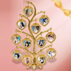 Tree-shaped golden photo frame birthday gift for wife and girlfriend wedding souvenirs 12 pendant easel combinations