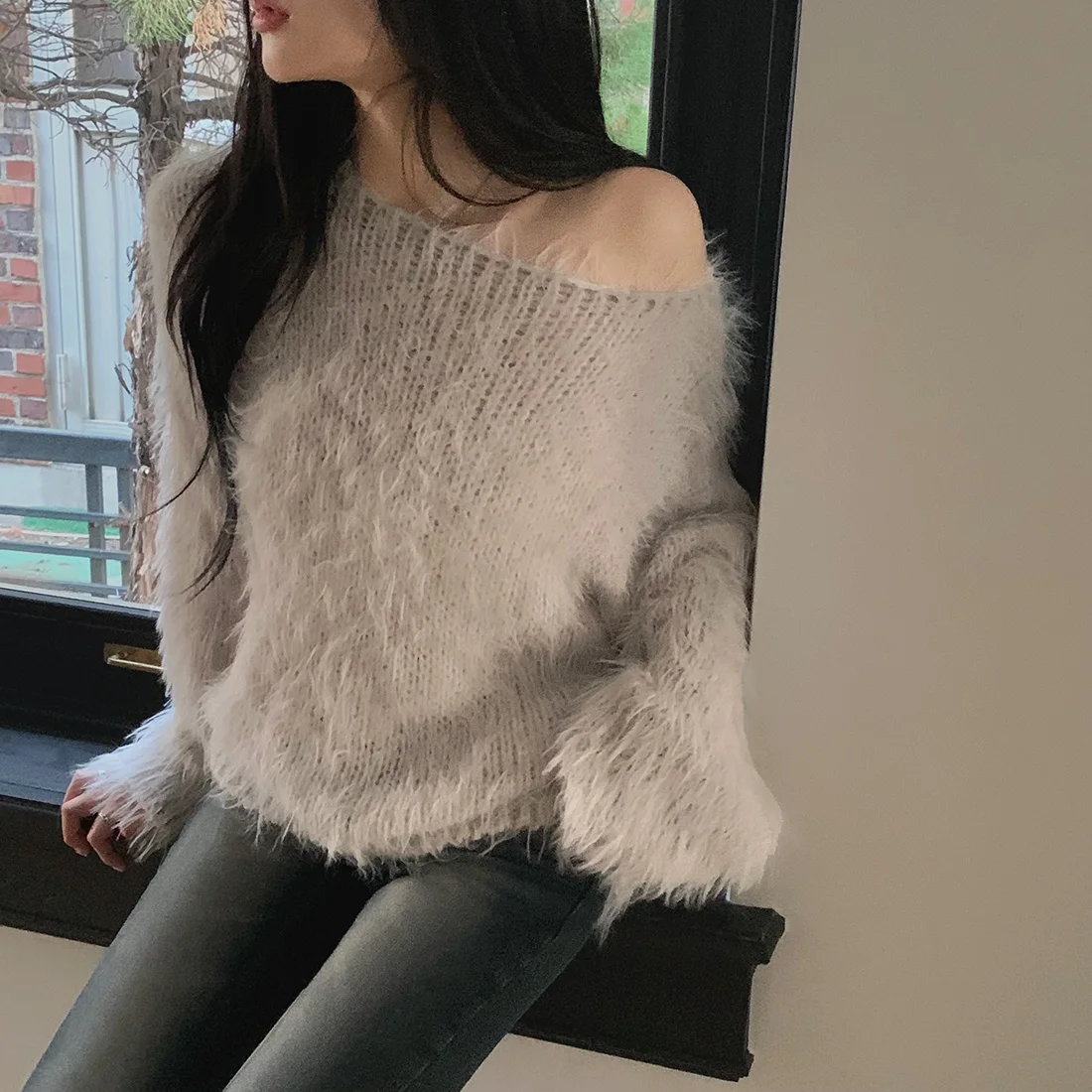 

Chic Women's Knitted Long Sve Oversized Sweater Casual Comfortable Neline Turtlene Trendy Lazy Sle Spring Autumn Winter
