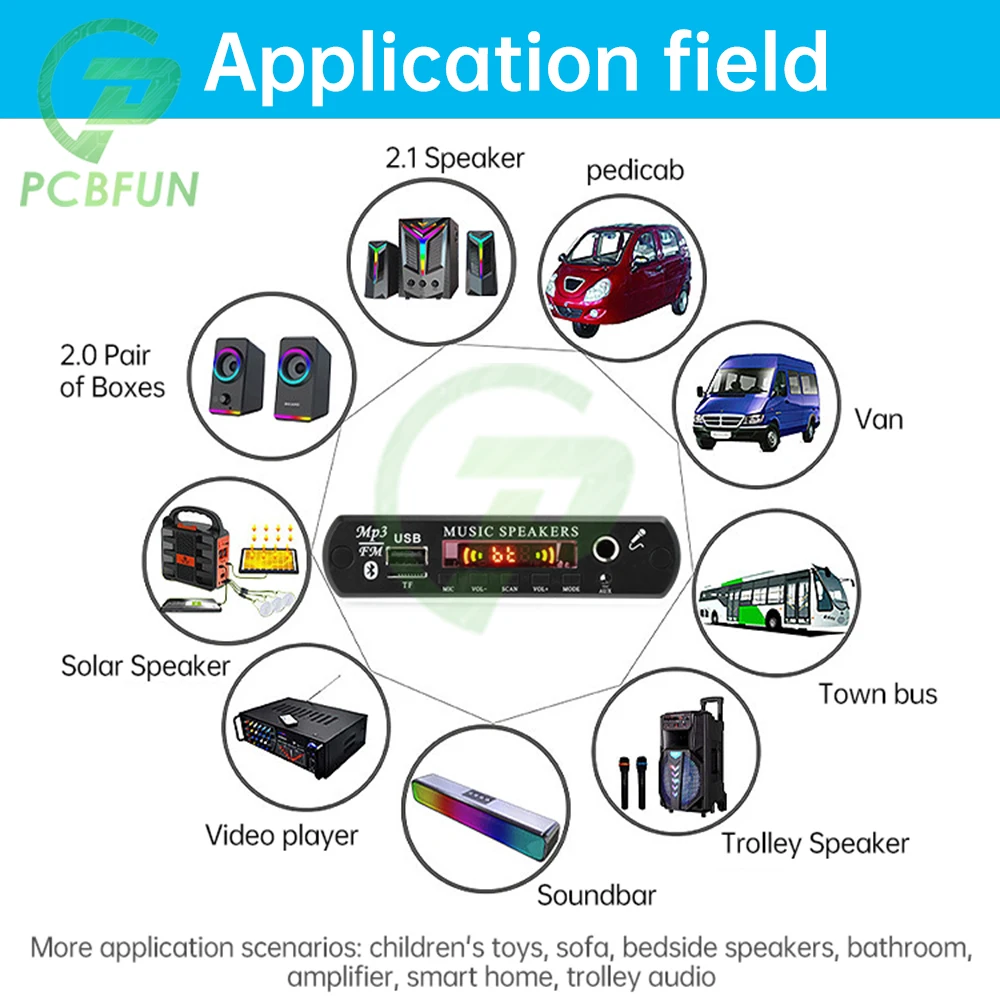 DC 6-24V MP3 BT Scheda di Decodifica Modulo di Decodifica Audio Potenza 2*80W Con Amplificatore Altoparlante Bt Scheda Amplificatore Decoder
