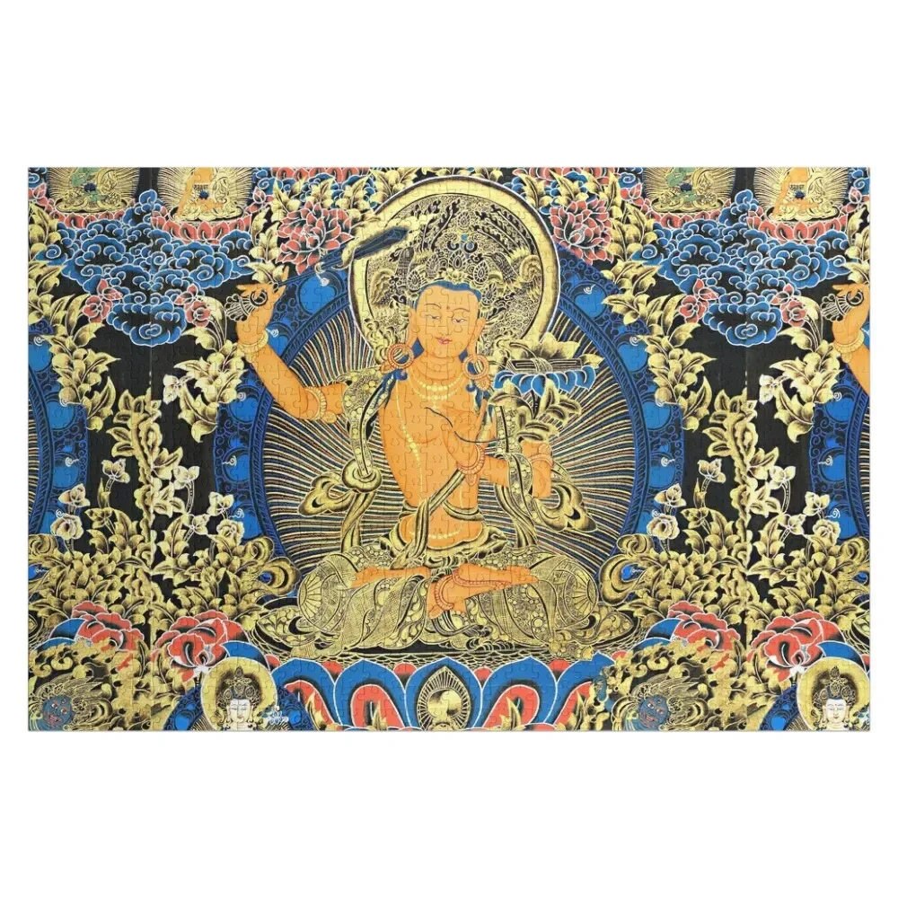 Mandala 102 Bodhisattva Manjushri Gold Blue Thangka Jigsaw Puzzle Christmas Toys Customized Gifts For Kids Jigsaw Custom Puzzle