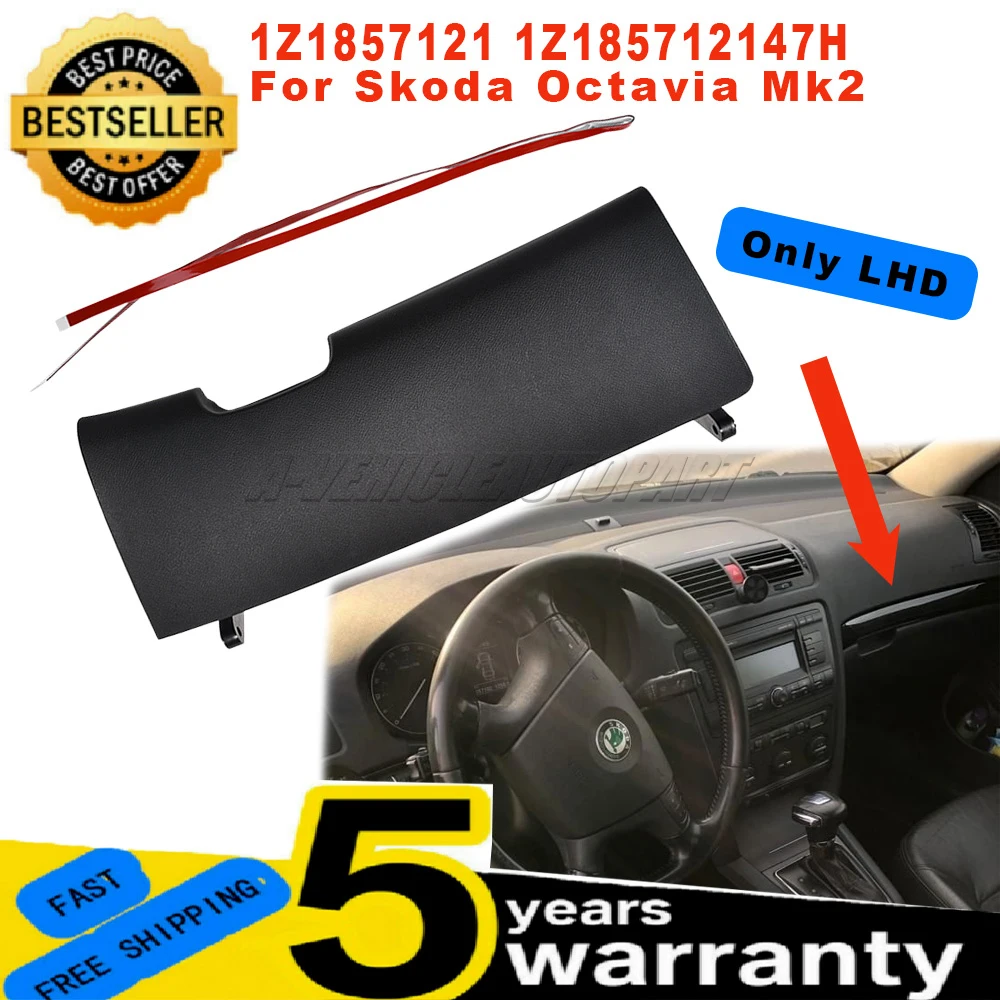 

1Z1857121 1Z185712147H Для Skoda Octavia Mk2 2004 - 2013 LHD 1 шт. Новая крышка бардачка с ручкой, черные автомобильные аксессуары