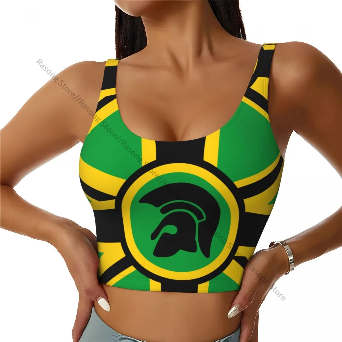 Women Sexy Sports Vest Flag Jamaica In UK Style Female Streetwear Sport Lingerie Tee Crop Top