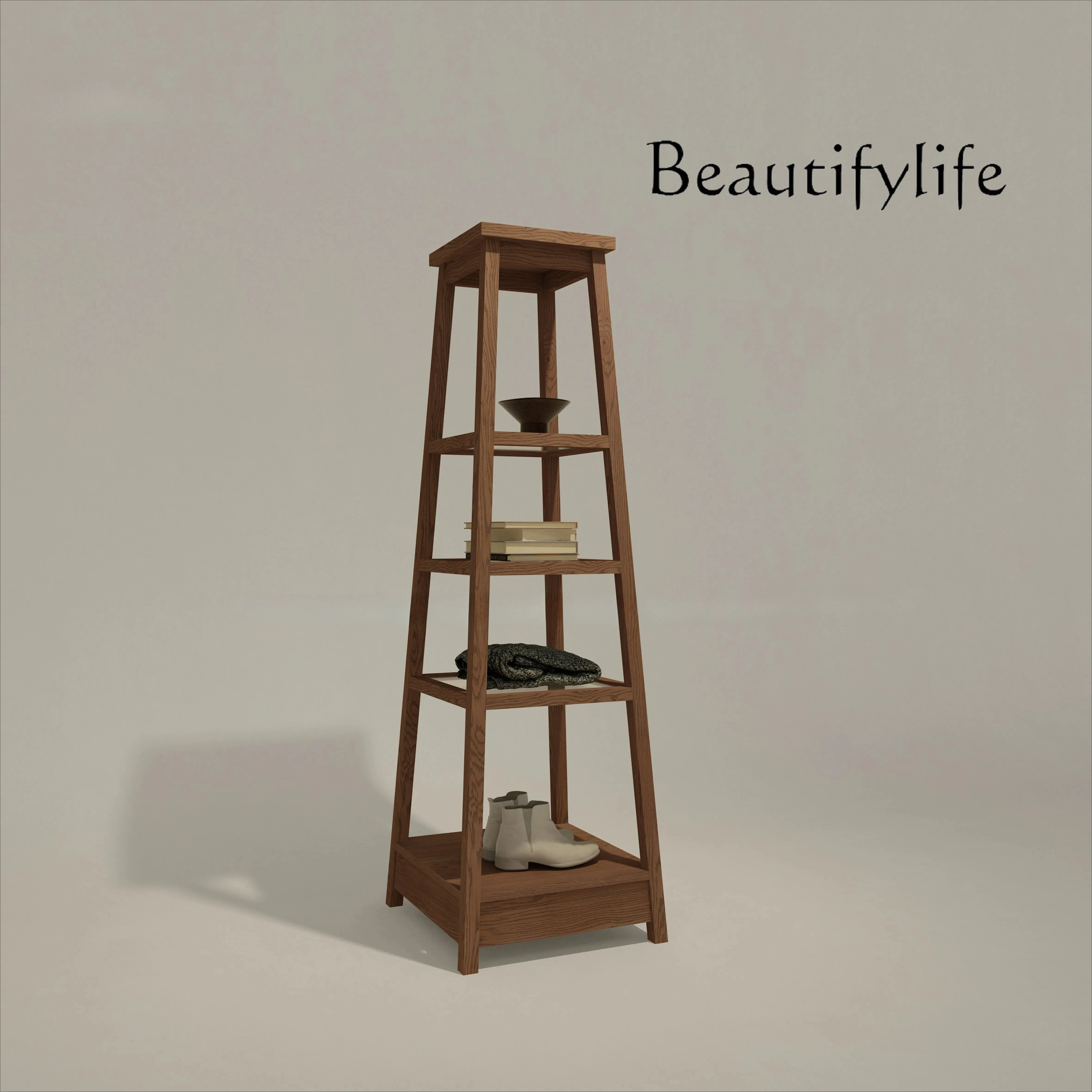 

Trapezoidal multi-layer display stand Creative boutique exhibition shelf against the wall Multifunctional hat shoe rack