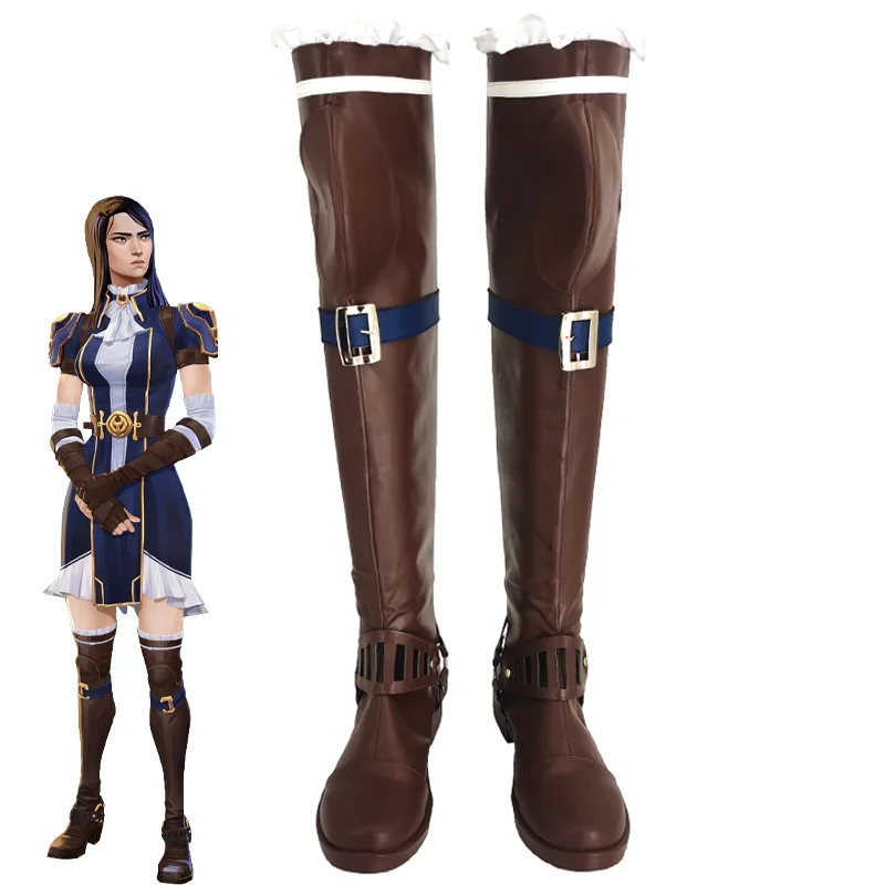 

Game LOL Arcane Caitlyn Kiramman Cosplay Shoes Caitlyn Cosplay Boots Long Boots Women Men Halloween Party Carnival Roleplay