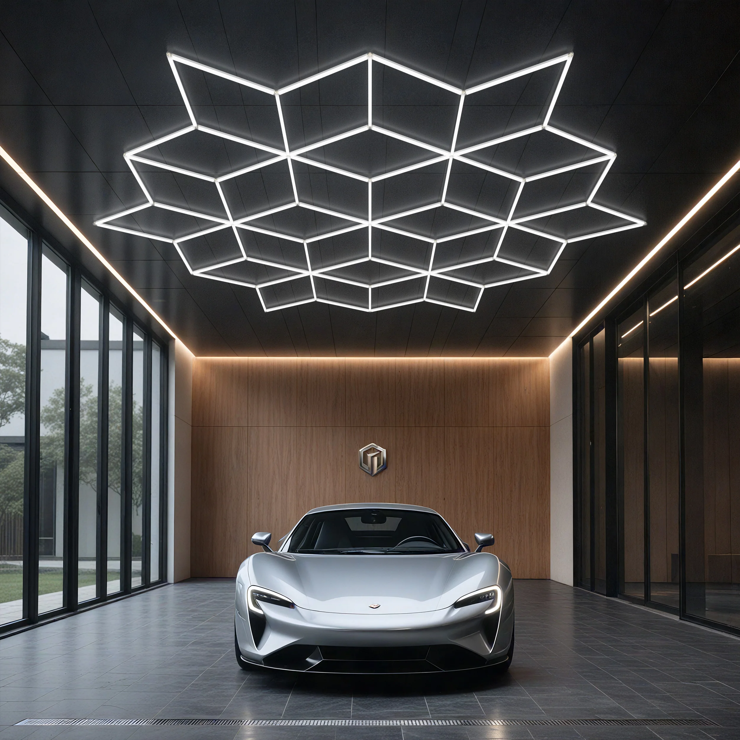 Custom Made Seamless Connection Diamond LED Light Flower Shape Car Showroom Working Light Inspection Snowflake Lights
