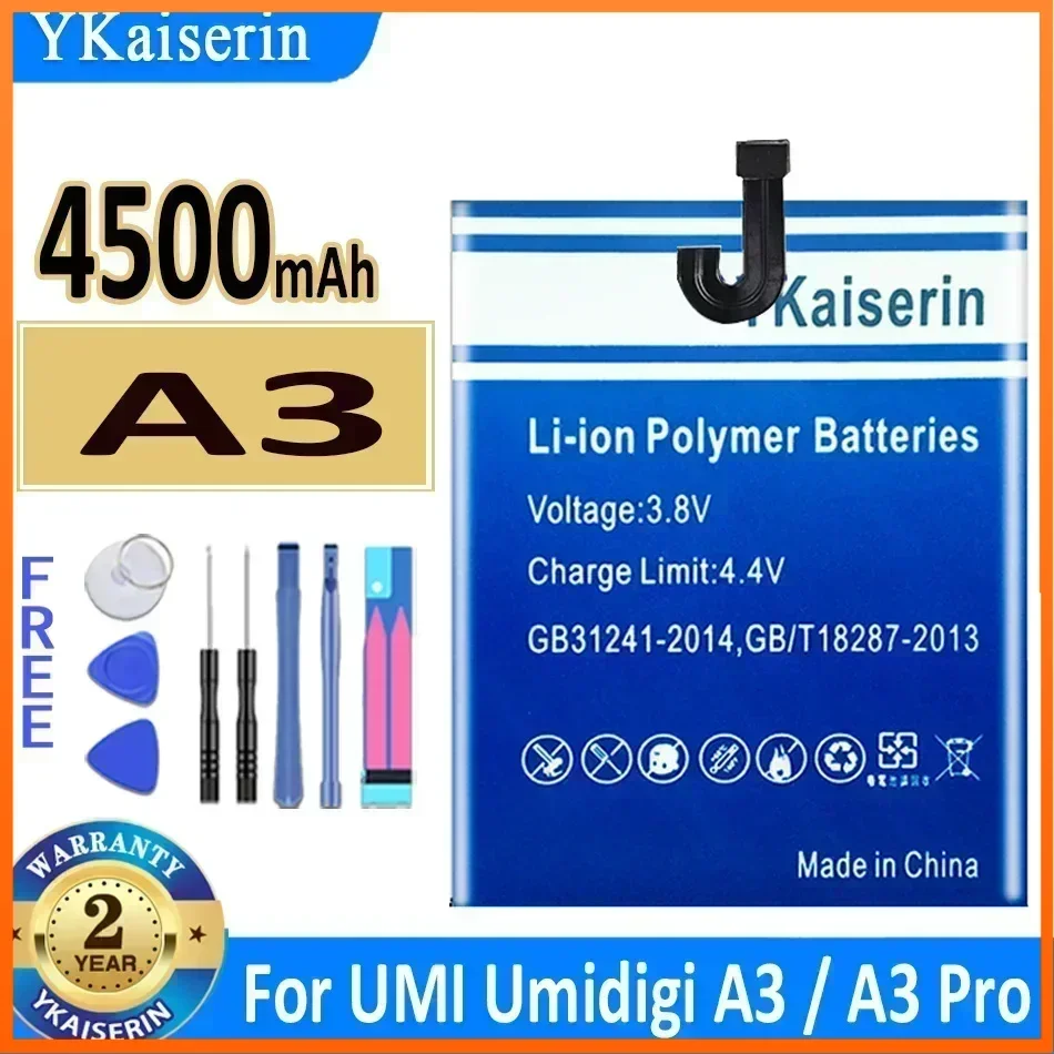 4500mAh YKaiserin Battery For UMI Umidigi A3 Pro A3Pro Bateria