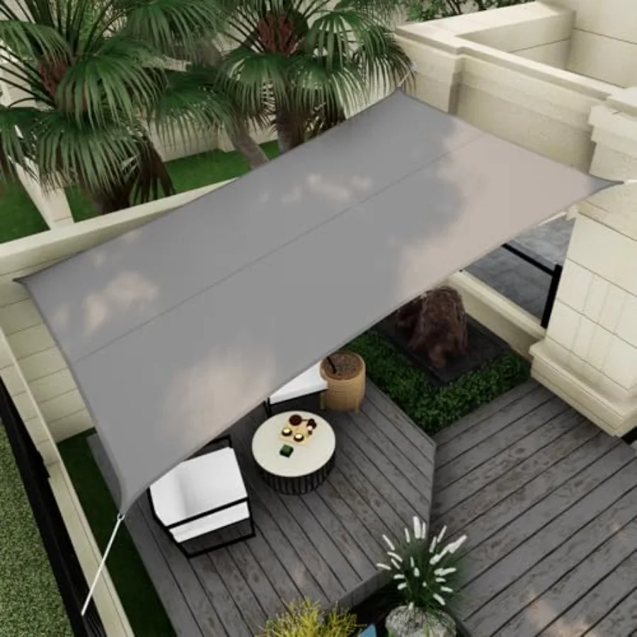 

Прямоугольный навес от солнца 8 x 10 футов с защитой от ультрафиолета 95 для наружного использования на заднем дворе, патио, газоне, сада, песочницы, Carport Light