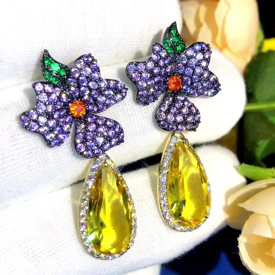 

Missvikki New Luxury Waterdrop Earrings Pendant Fashion for Women Girl Daily Wedding Trendy Jewelry Accessories High Quality