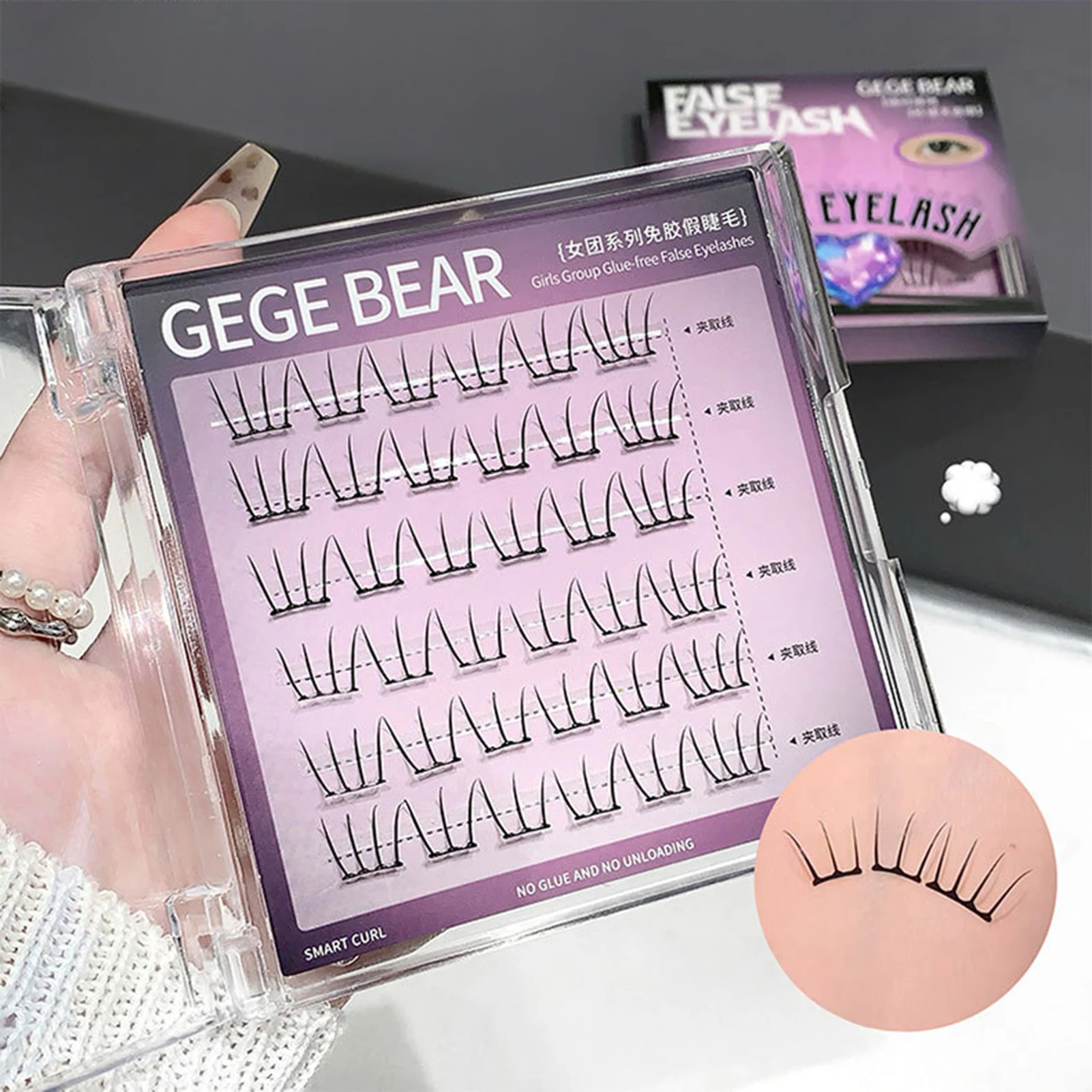 6 Rows Self Adhesive Cluster Lashes No Glue Needed Individual Eyelashes Korean Fashion Makeup DIY Eye Lash Natural Eyelash