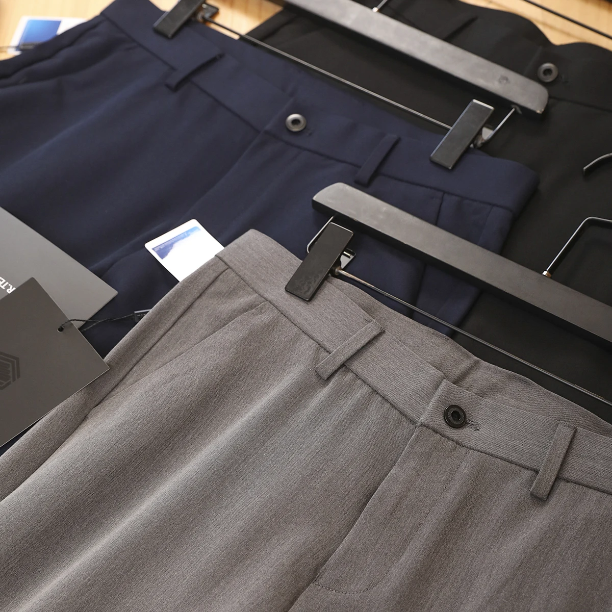 

Quali Color Spun Yarn Anti-Wrinkle Drapey Men's Faionable Commuter Busin Casual Long Pants Straight Leg