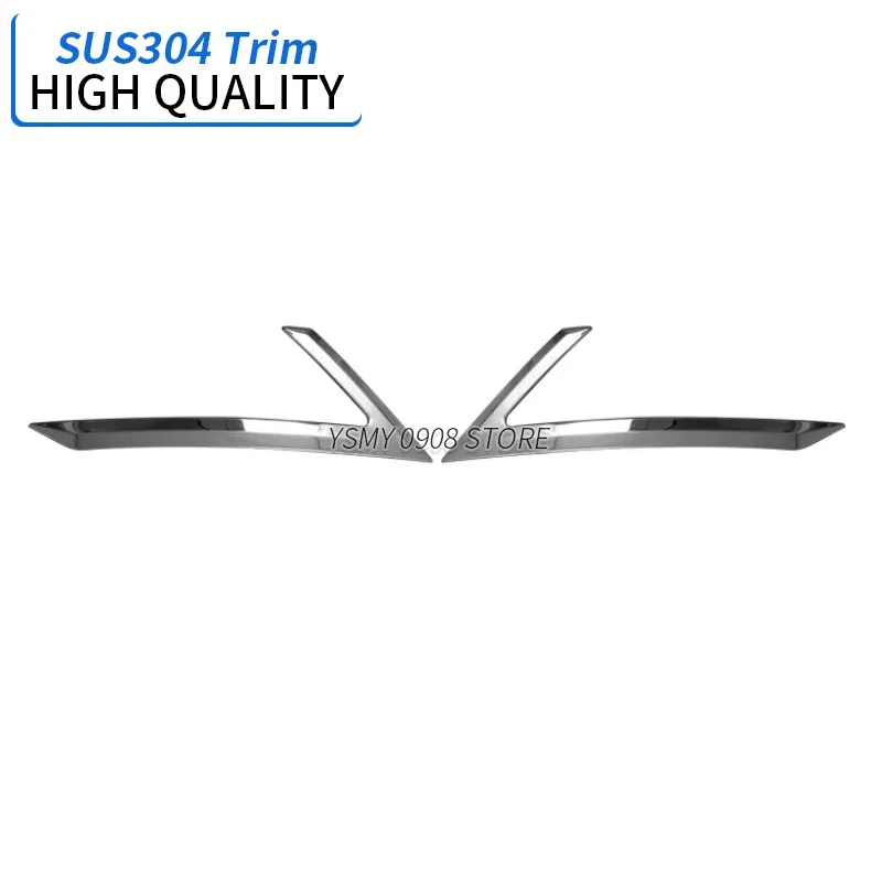 2 PCS Headlamp Headlight Light Trim for Nissan X-Trail 7/2022 Car Styling Stainless Steel External Accessories