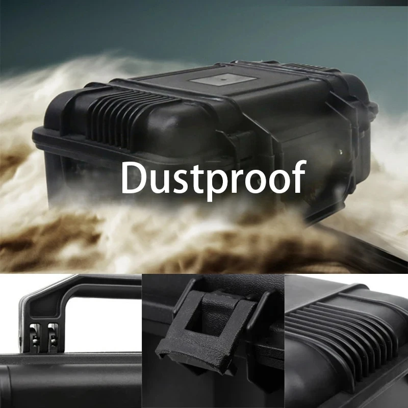 6 Sizes Black Hard Shell PP Carrying Toolbox Shockproof Portable Toolbox Secure Tools Safety Instrument Tool Storage Case