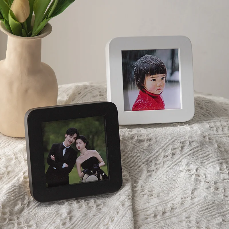 Square Solid Wood Photo Frame Display Stand Modern Minimalism Photo Frame Fashionable Retro Home Decor Lijst Van Fotos YSXK