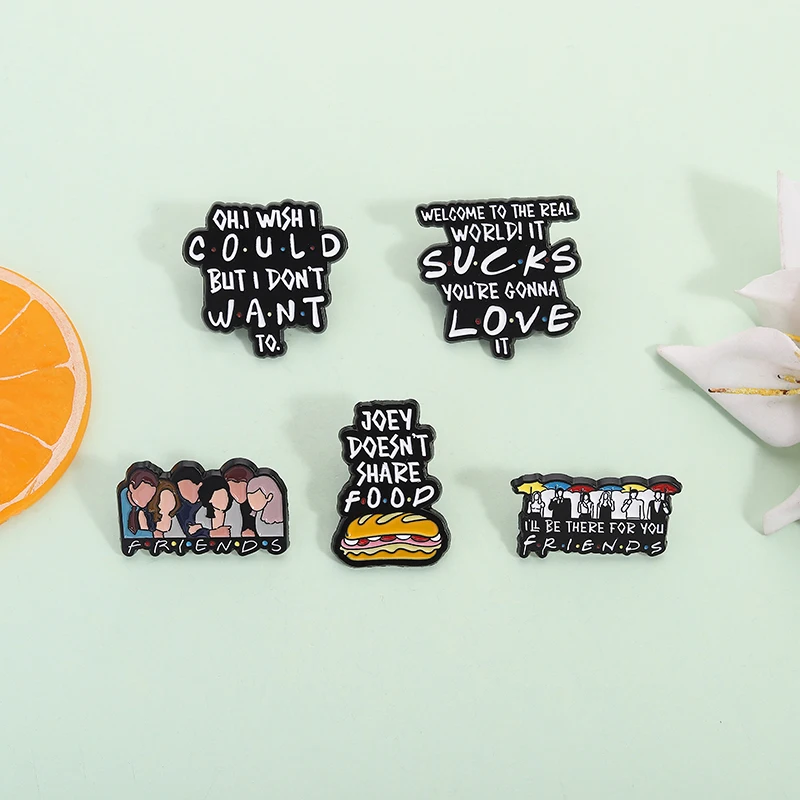 2-5 قطعة/المجموعة أصدقاء البرامج التلفزيونية المينا دبابيس لطيف كلب لعبة فيديو شخصيات بروش التلبيب ظهره شارة مجوهرات هدايا للأصدقاء