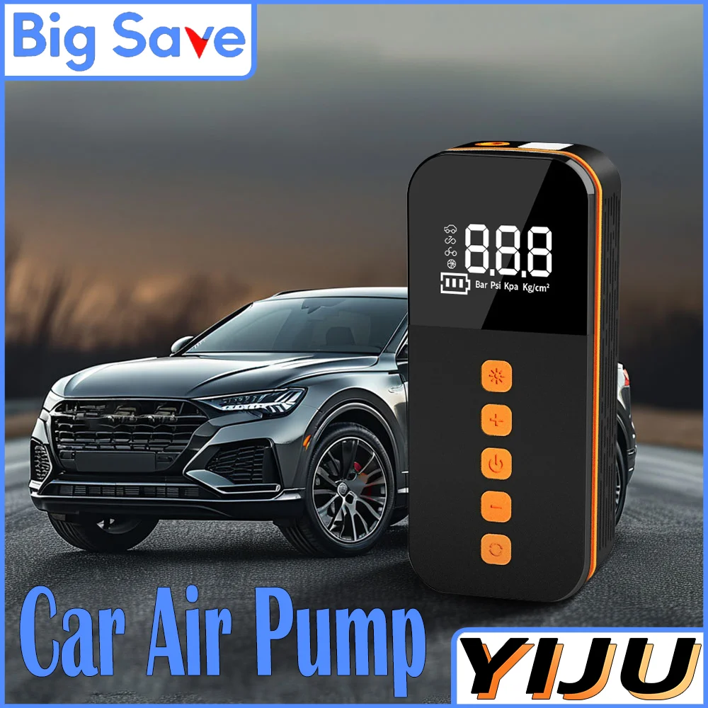 

Беспроводной автомобильный воздушный компрессор, воздушный насос, цифровой дисплей, электрический насос для накачивания шин для мотоцикла, велосипеда, автоматическая шина с подсветкой