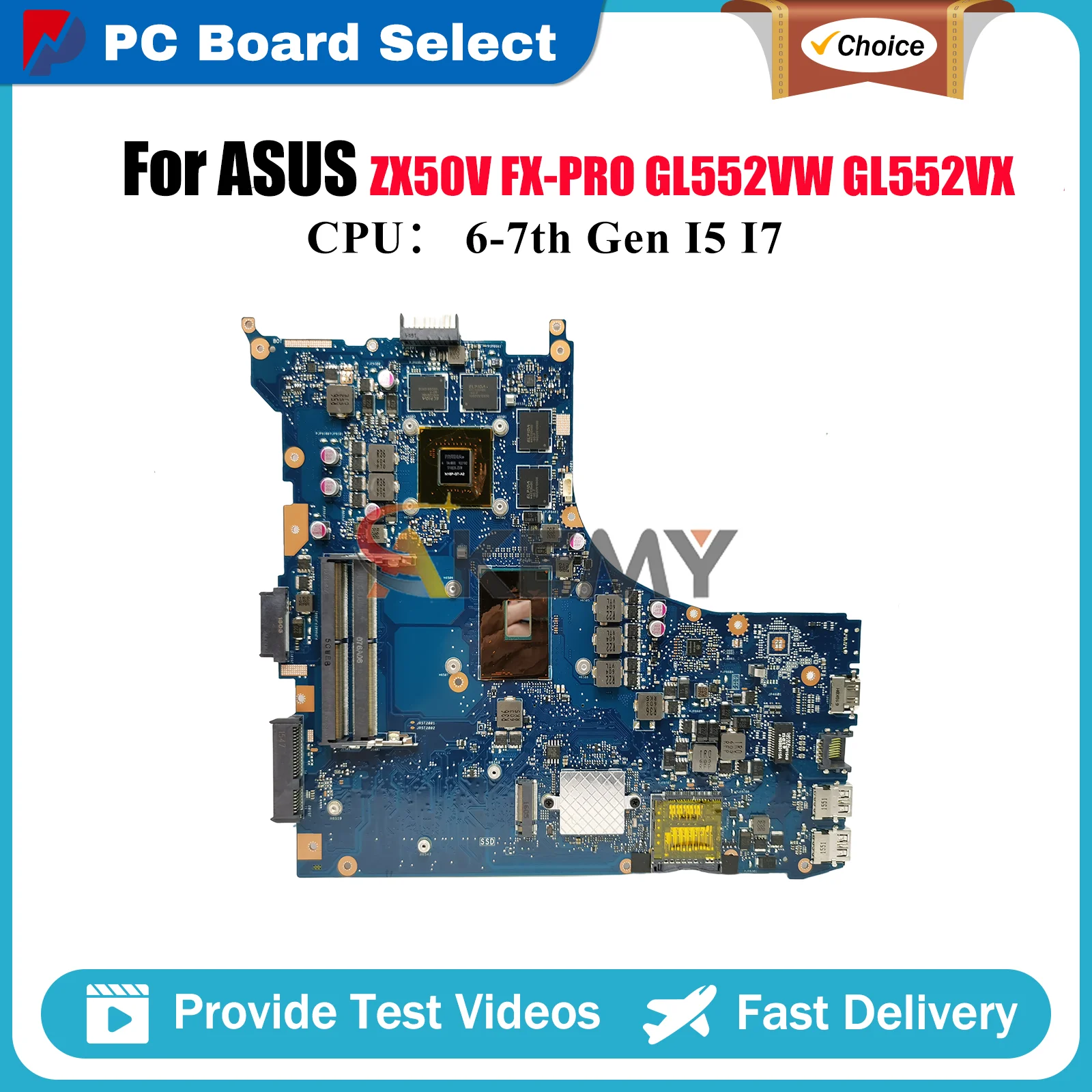 

GL552VX Материнская плата для ноутбука ASUS ROG GL552VX GL552V GL552VXK FX-PRO ZX50V Материнская плата для ноутбука с процессором I5 I7 100% тесты OK stk