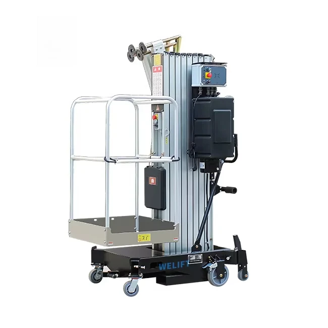 Bulk Wholesale 4-12M Electric Lift Platform Man Lift Anti-Collision Light Weight Single Mast Aluminum Alloy Lift Customized