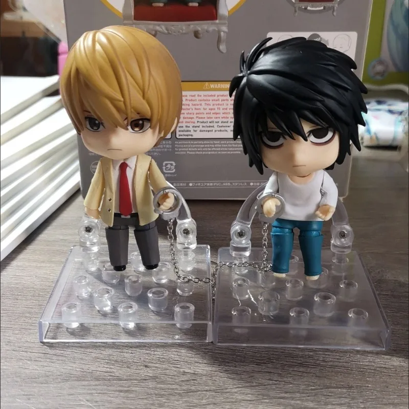 

10cm L Anime Figure Q Version Nendoroid Death Note 1200 L 2.0 Face Changeable Boxed Figure For friends gifts