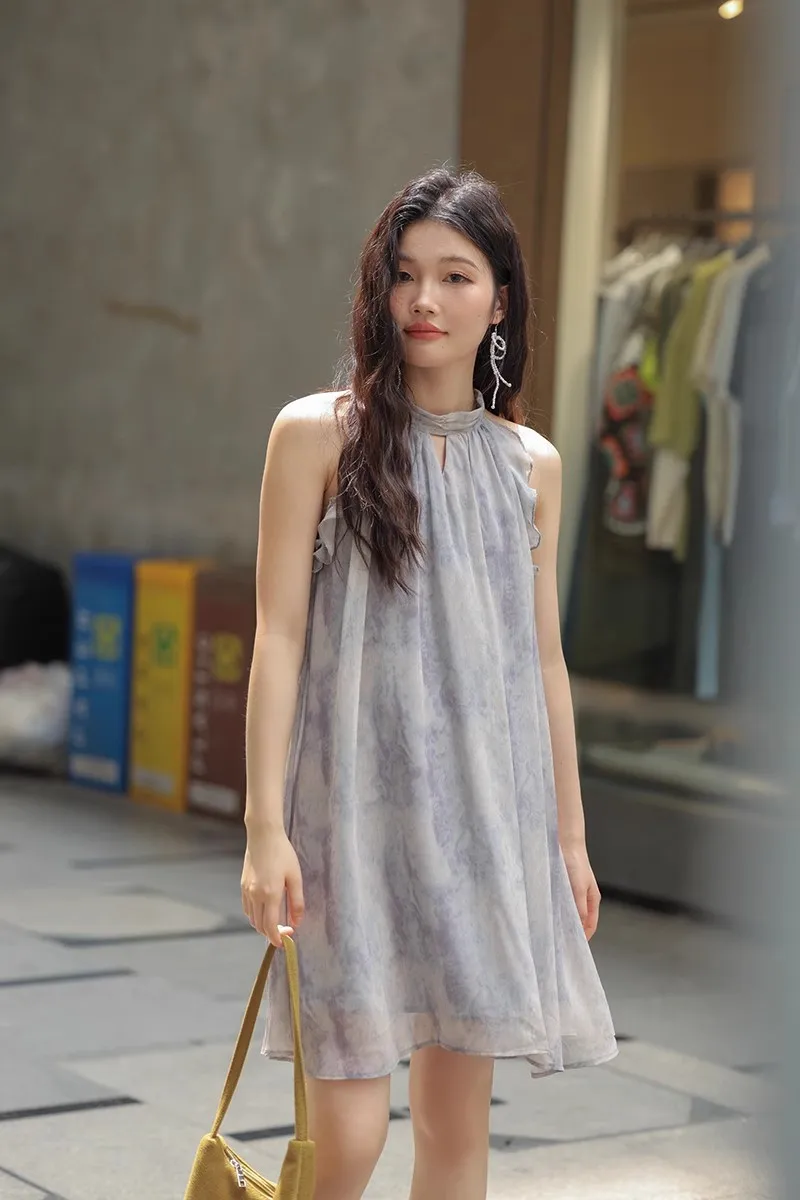 Vestidos sin mangas para mujer Y2K, apliques rosas de verano bordados, plisados a mano, fruncidos, taladros ahumados, cuentas Ins