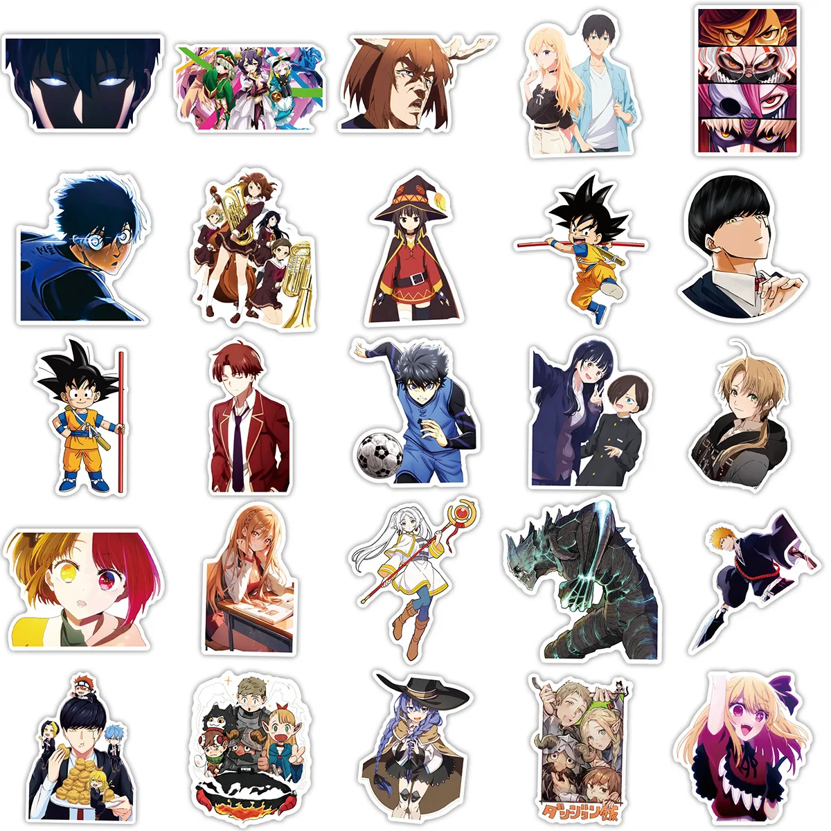 50pcs Anime Mixed Cartoon Waterproof Self-Adhesive Decor Stickers for Water Bottle, Notebook & Journal