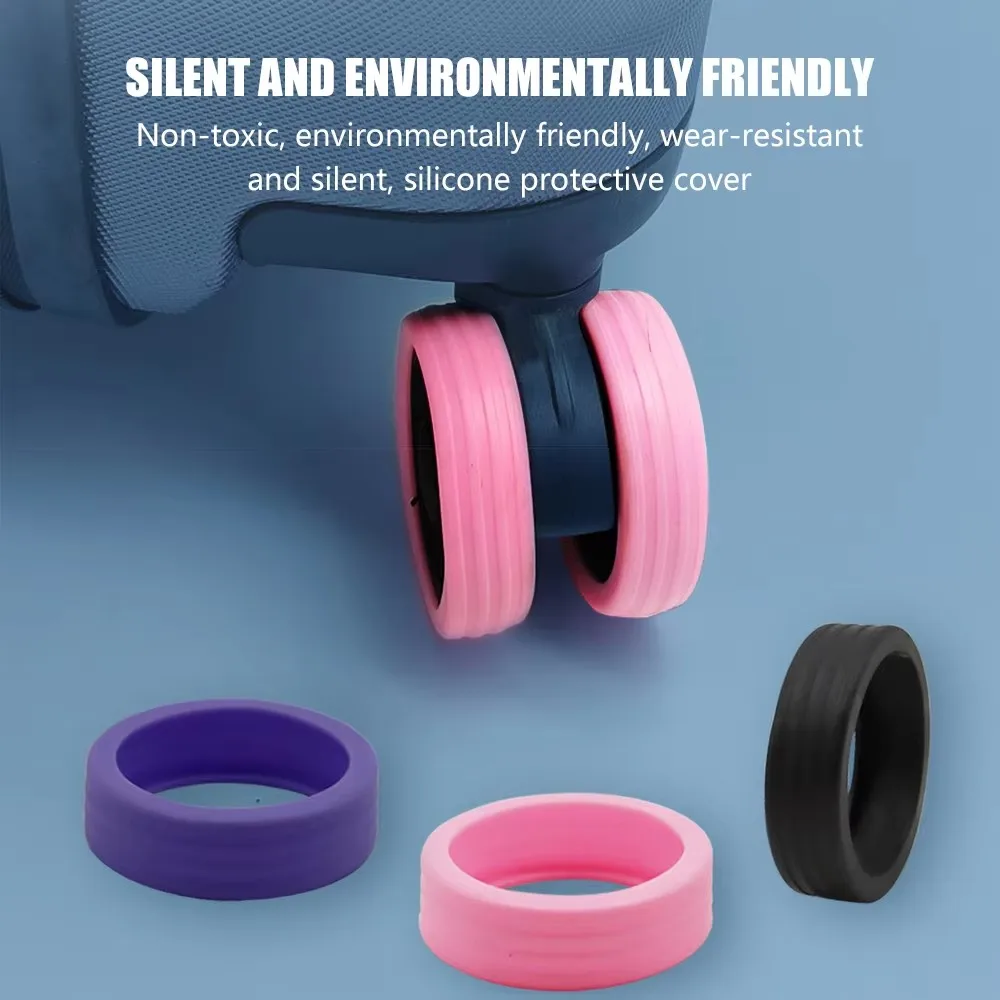 16pcs Silicone Wheel Protector Luggage Compartment Wheel Protect Cover Trolley Case Silent Caster Sleeve Suitcase Accessories