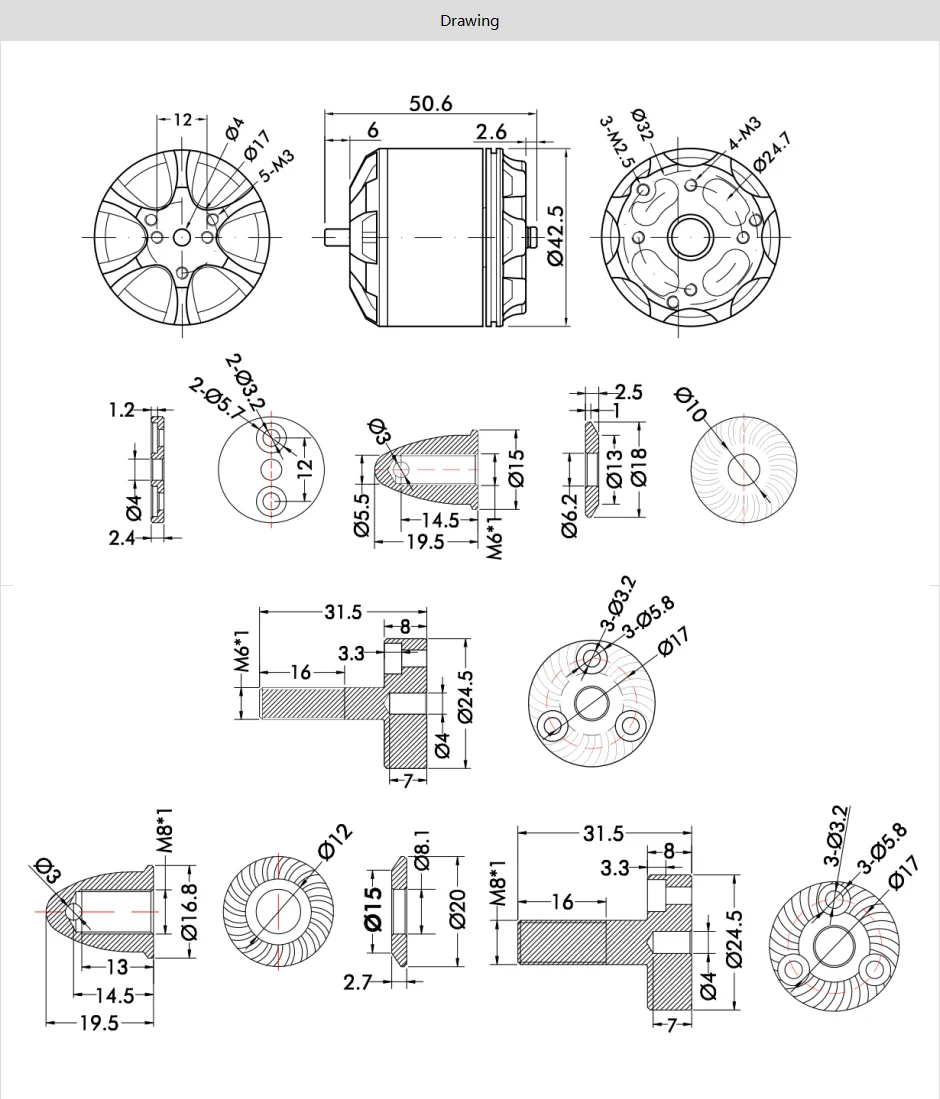 MN3520 KV400 4-8S 1140W Multirotor Cargo Mapping and Inspection Dr-one Fixed Wing U-AV Motor