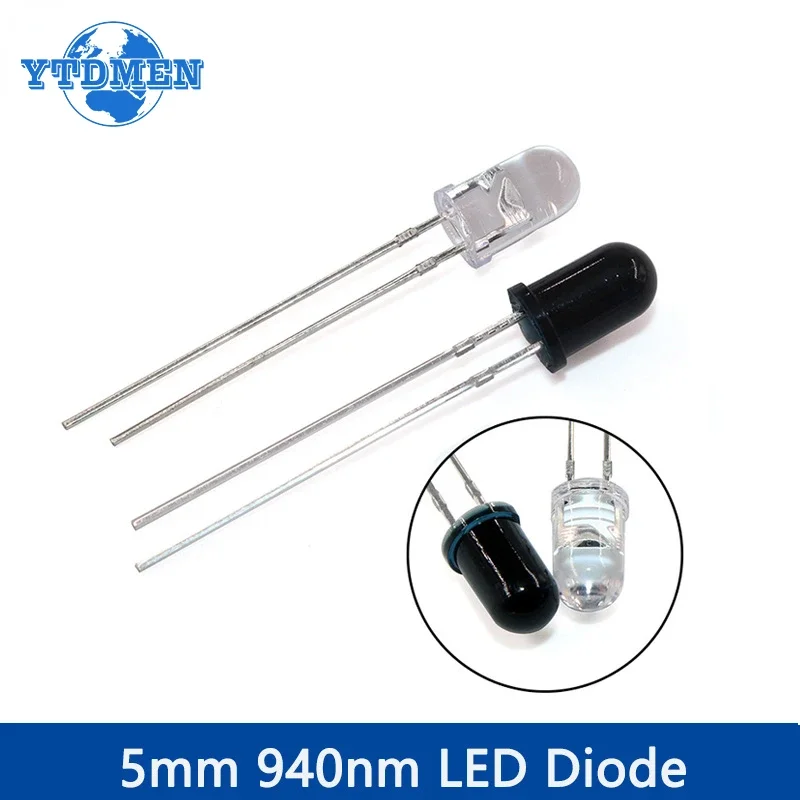 10pairs 3mm 5mm 940nm LED Infrared Emitter and IR Receiver Diode F3 F5 LEDs Diodes, for Arduino