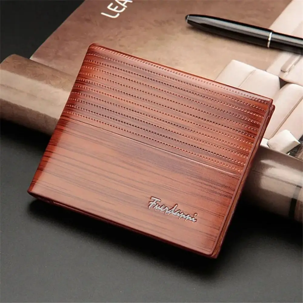 High Quality Classic Men's Short Wallet Business Casual Male Bifold Wallets Pu Leather Solid Color Coin Pocket Travel