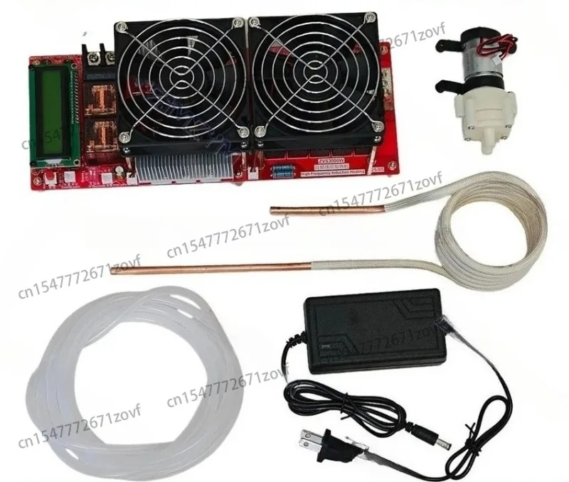 3000W 55A ZVS high frequency induction heater module flyback drive heater good heat dissipation + coil + pump + power adapter