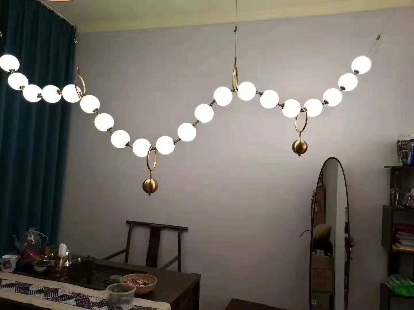 MZISOSOD Nordic Halskette Led Anhänger Lampen Acryl für Tisch Esszimmer Wohnzimmer Küche Decke Kronleuchter Wohnkultur Beleuchtung Leuchte 6