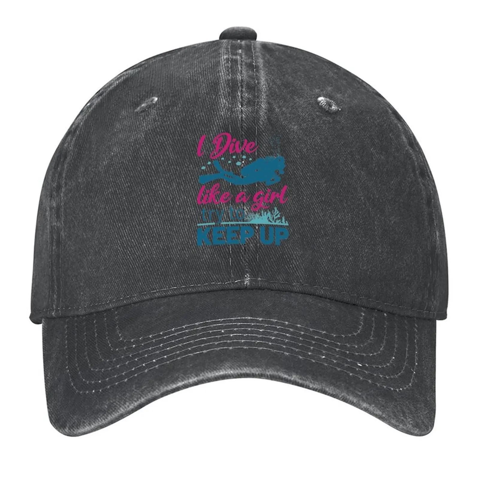 

I Dive Like a Girl Try to Keep Up Scuba Diving Women Baseball Cap Christmas Hat Visor Golf Wear Anime Hat Men Women's