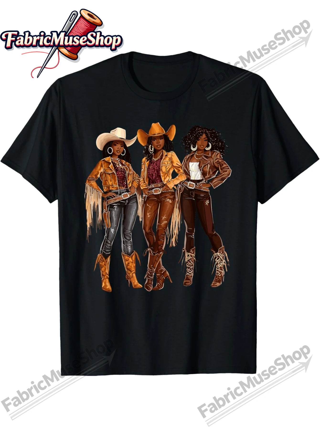 2026 Black African American Cowgirl Western Country Texas Rodeo T-ShirtCasual Breathable Tee, Stylish Summer Top, Outdoor Cloth