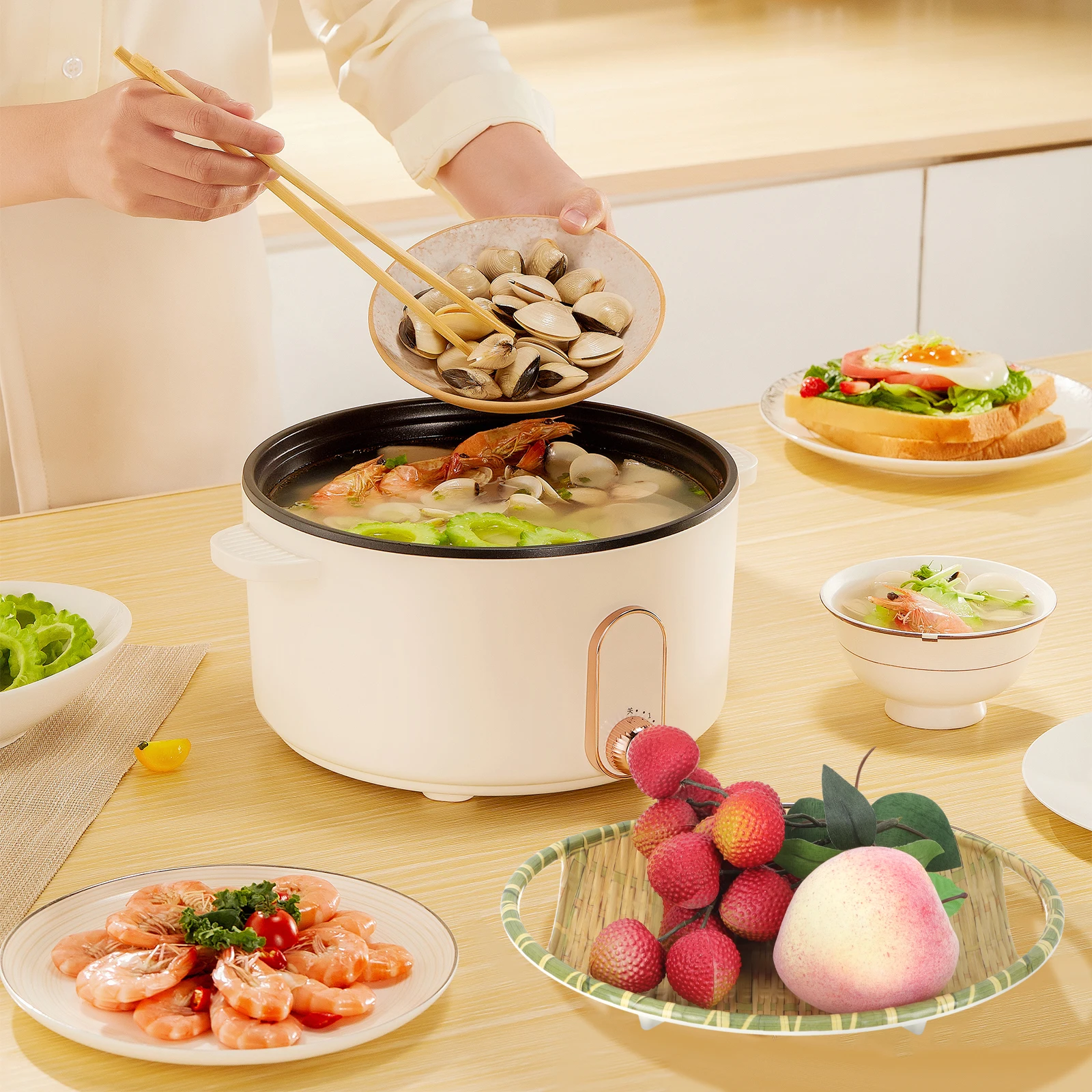Imitation Bamboo Serving Dish Food Tray Appetizer Plate Snack Platter Premium Easy Clean Banquet Wedding Party Catering