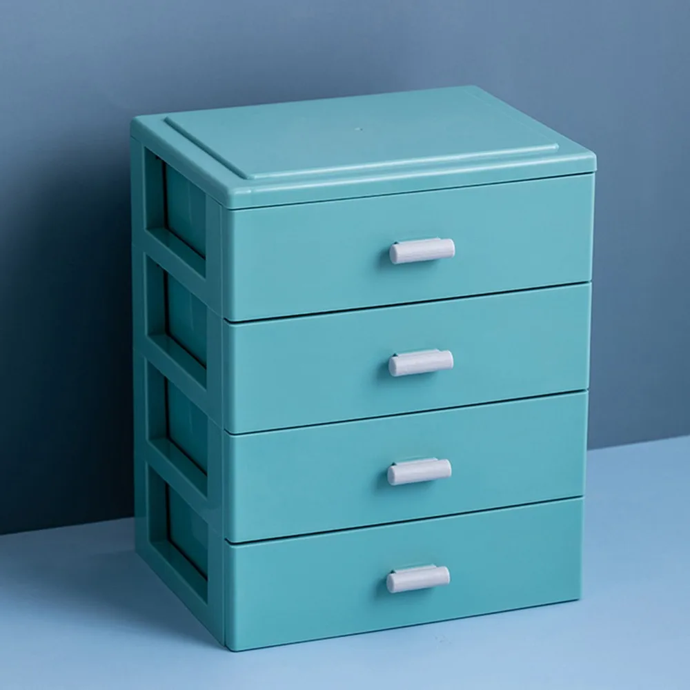 Multi-Layer Drawer Layered Storage Colorful Plastic Handle Box Dust-proof Drawer Style Cosmetics Storage Home Office