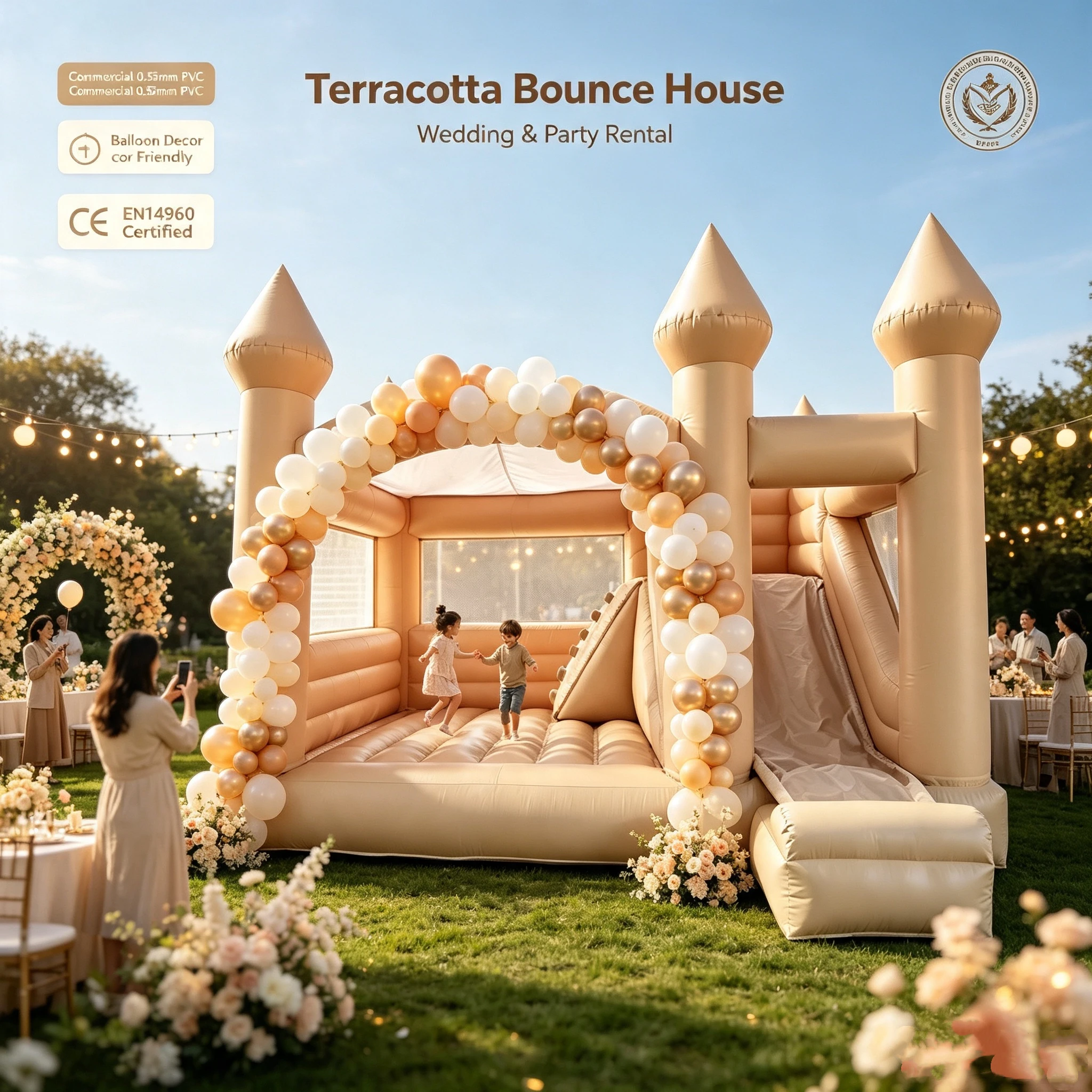 Terracotta Wedding Birthday Bounce House Inflatable Jumper Castle for Party Rentalglobally accessible
