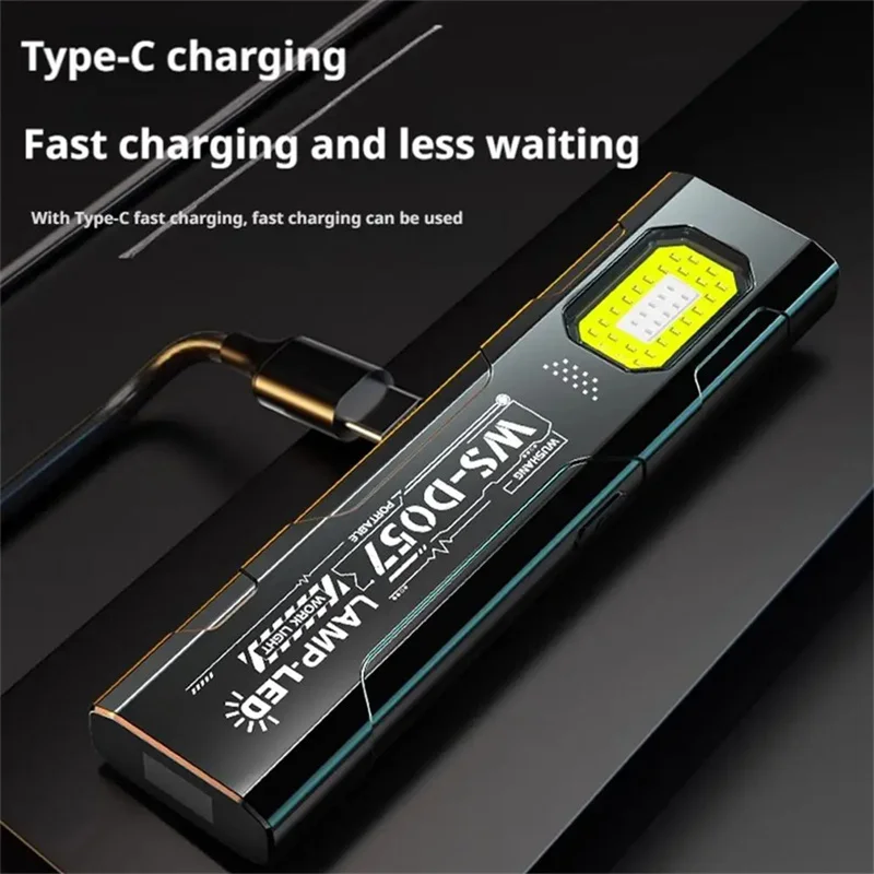 LED Keychain Flashlight USB Rechargeable EDC Flashlight With COB Mini Torch Light Pocket Lantern Work Light With Magnet