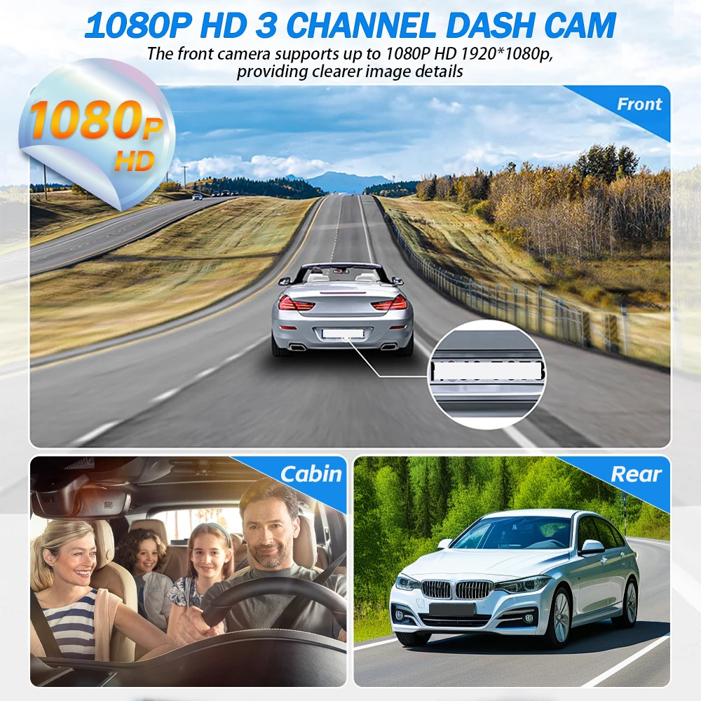 الصندوق الأسود الأمامي والخلفي Android Auto Dashcam وضع وقوف السيارات ملحقات عرض السيارة شاحنة لاسلكية DVR مراقب كاميرا السيارة
