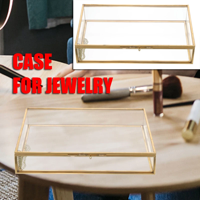 

Jewelry Storage Box Vintage Decor Container Collection Style Glass Case Organizer Copper Miss for Vintage Decor Style Cover