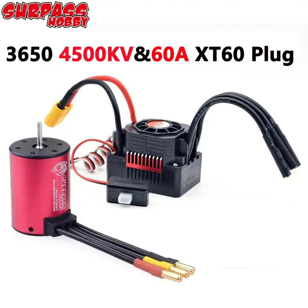 Overtref Hobby KK 3650 Combo waterdichte borstelloze motor 7700/6900/4500/3600/3100KV 3,175 mm as met 60A/120A ESC voor 1/10 RC auto