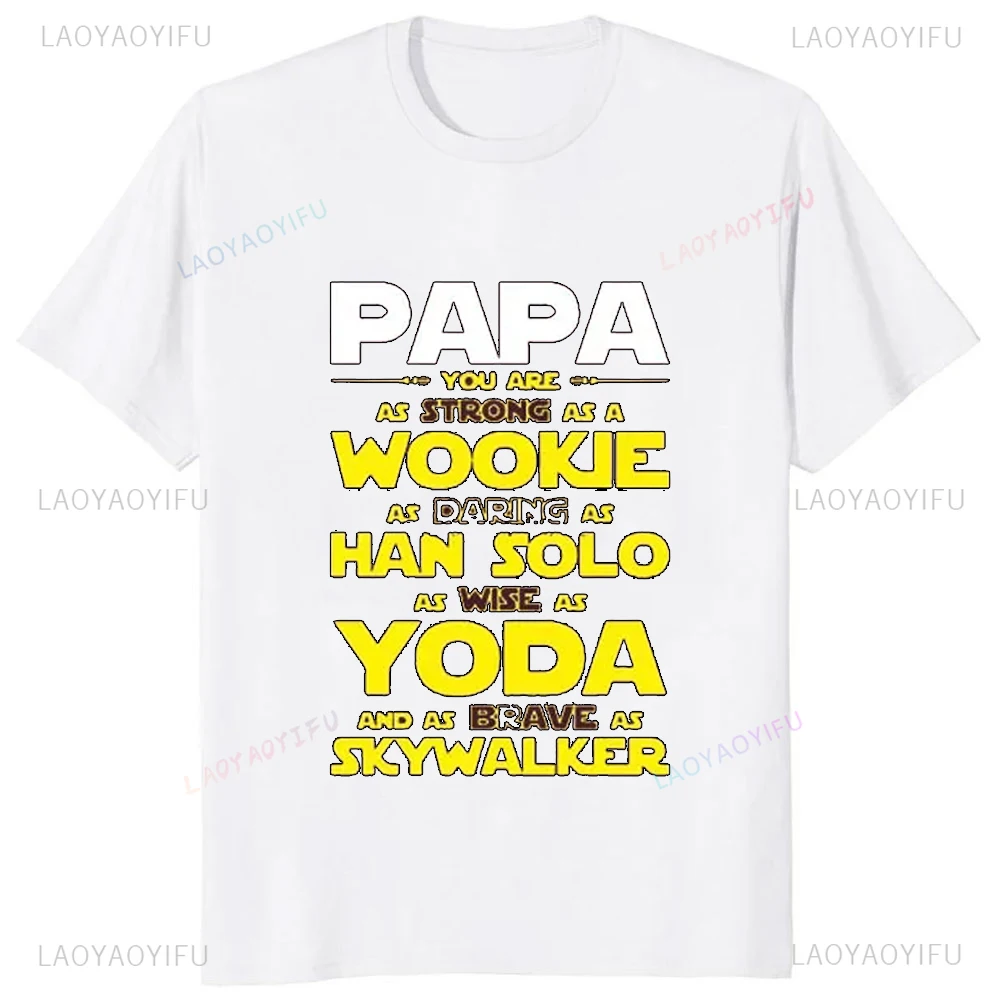 Papa You Are My Super Star Hero T Shirts Summer Casual Fashion Loose Short Sleeve Man Clothing Hip Hop Harajuku Y2k T-Shirt