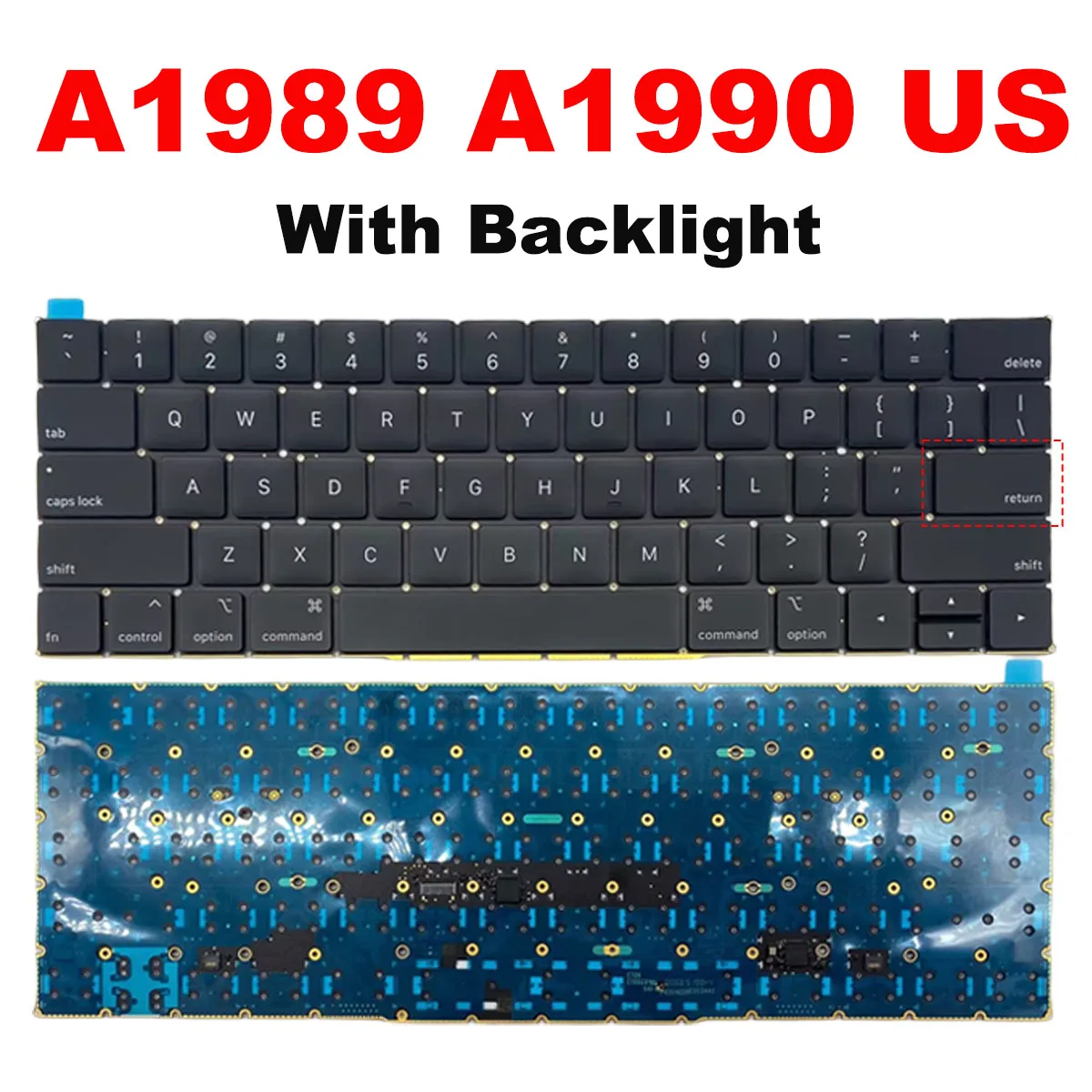 New A1989 A1990 A1932 Keybpard with Backlight For Macbook 13'' 15