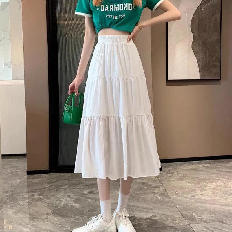 

New Fashion Korean Style Sweet High Waist Cake Skirt Long Skirt For Women