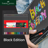 Faber-Castell 24 Black Editition Colouring Pencils Super Soft Lead Brilliant Colour Pencils Break-resistant Extra Smooth Laydown