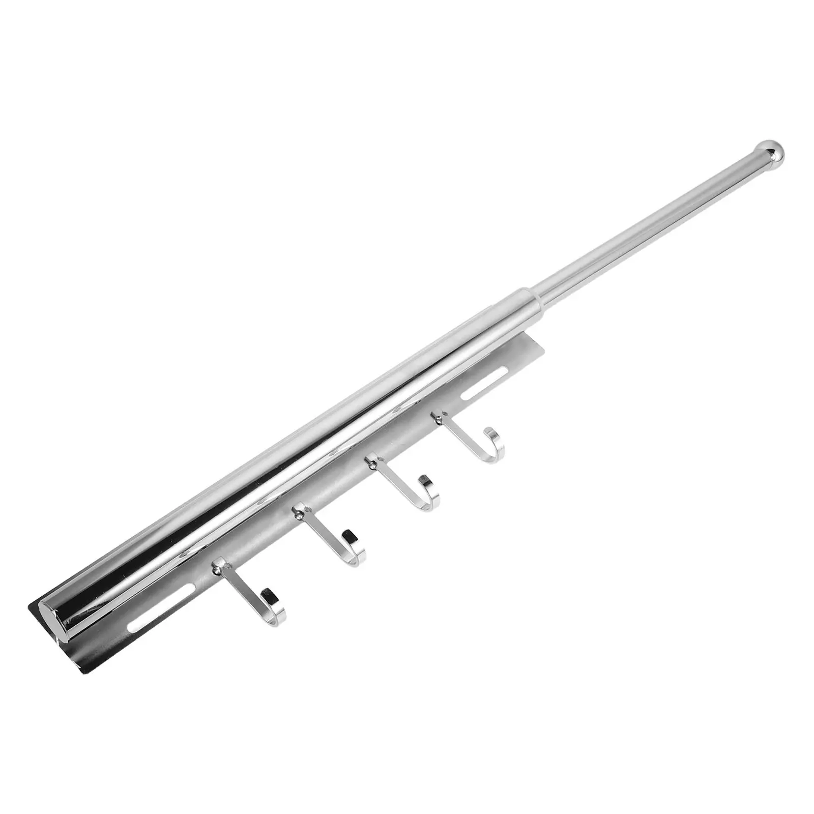 Pull-Out Closet Valet Rod with 4 Extendable Hooks Space-Saving Telescopic Wardrobe Hanger Rail for Bedroom Laundry Room