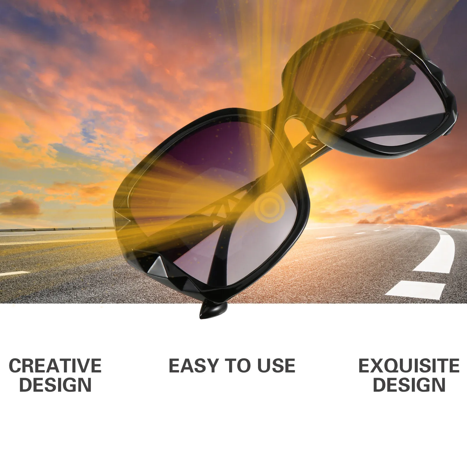 

1 Pair Cycling Sunglasses Upgraded Frame Comfortable Ear Design Outdoor Beach Photo Helper High Definition Lens Fashion Sun