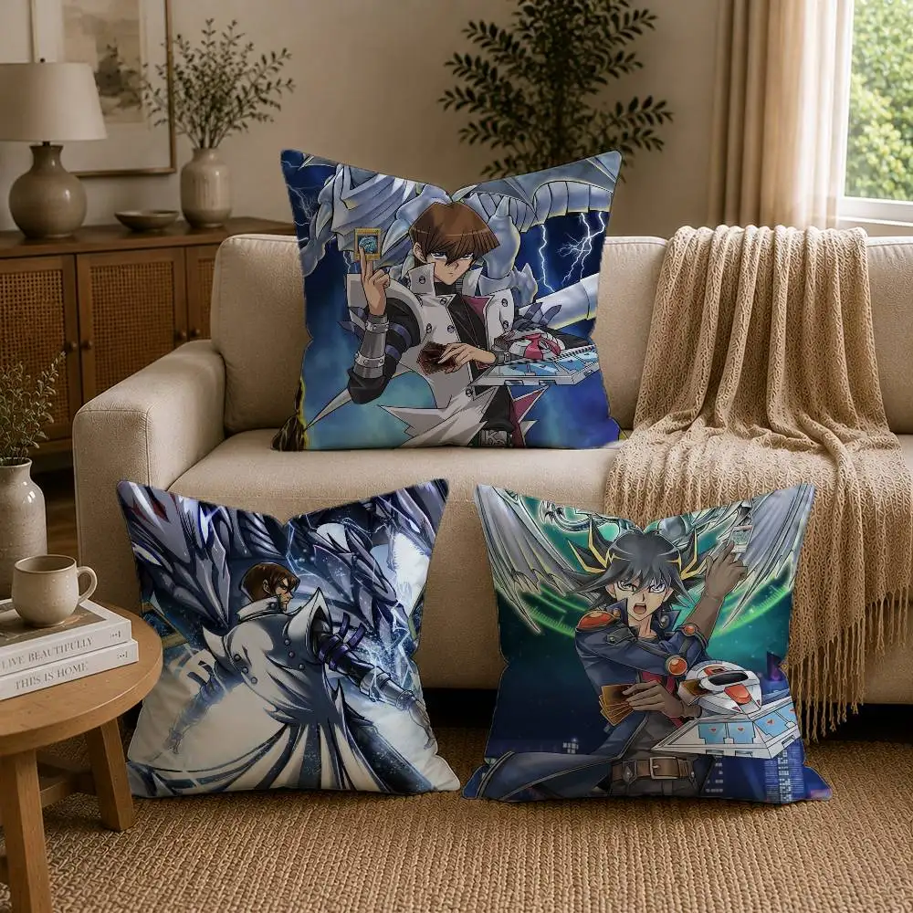 Dark Magician Blue Eyes White Dragon YUGIOH Pillow Case for Sofa Living Room Home office Decor Protective Cover